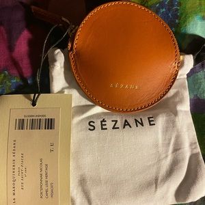 Sézane BNWT Suede Coin Purse Camel Heritage